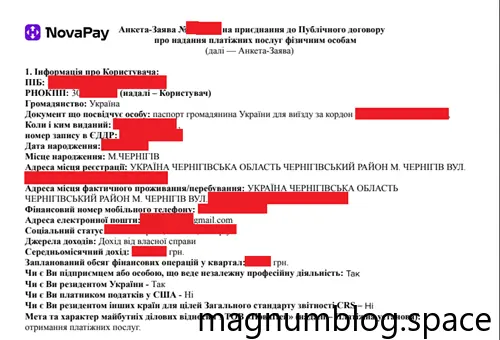 Анкета NovaPay